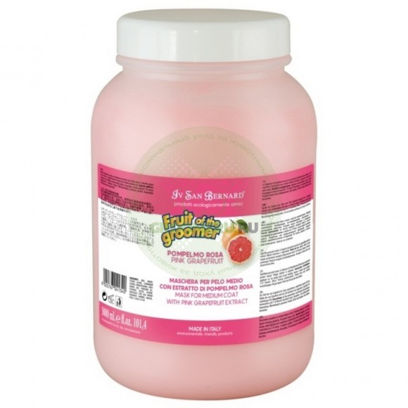 Восстанавливающая маска ISB 'Розовый грейпфрут' с витаминами для шерсти средней длины, 3 л