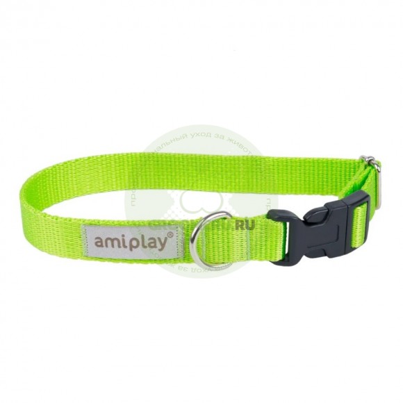 Ошейник регулируемый AmiPlay Samba зеленый, размер L