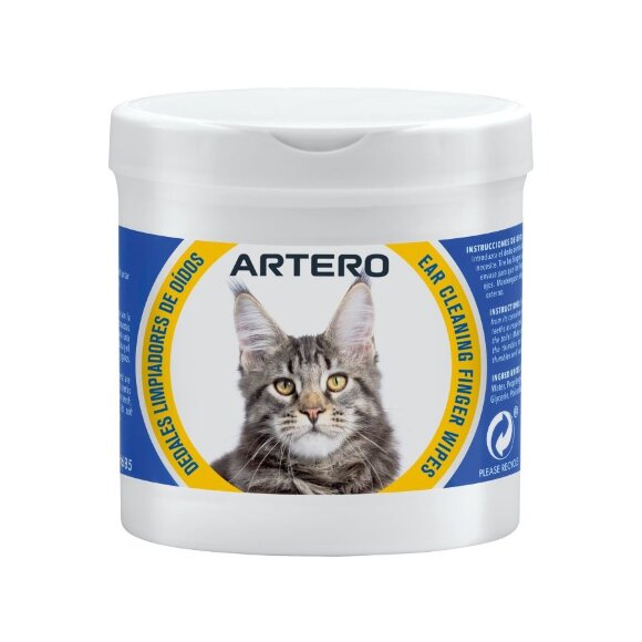 Салфетки-напальчники гигиенические Artero для чистки ушей кошек, 50 шт.