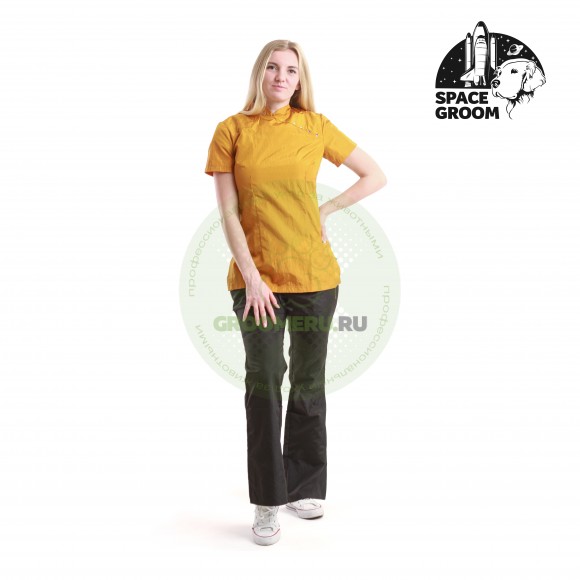 Рубашка Space Groom Pulsar с коротким рукавом, золотая, размер XXL