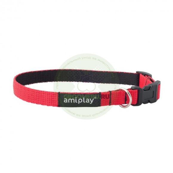 Ошейник регулируемый AmiPlay Twist красный, размер S