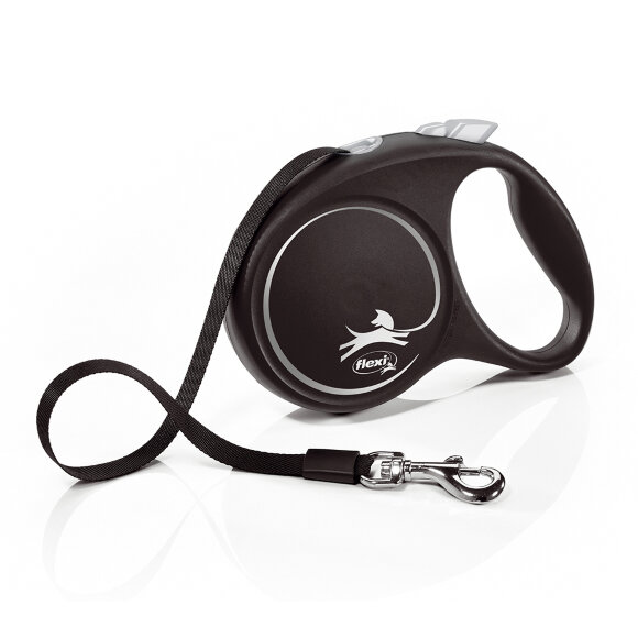 Поводок-рулетка для собак Flexi Black Design 25 кг  5 м  ремень, серый