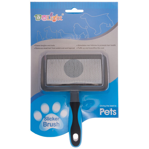 Пуходерка DeLight пластиковая с мягким кордом, средняя