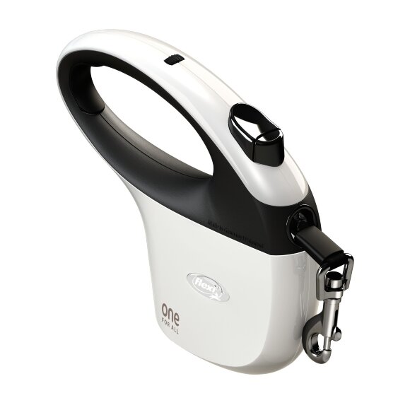 Поводок-рулетка Flexi One For All ленточный до 30 кг, черно/белый