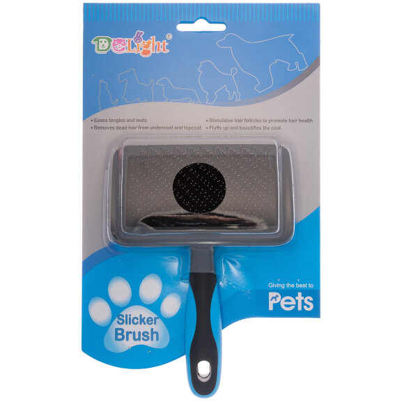 Пуходерка DeLight пластиковая разнозубая, средняя