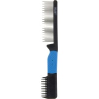 Расческа DeLight разнозубая комбинированная с триммингом с прорезиненной ручкой