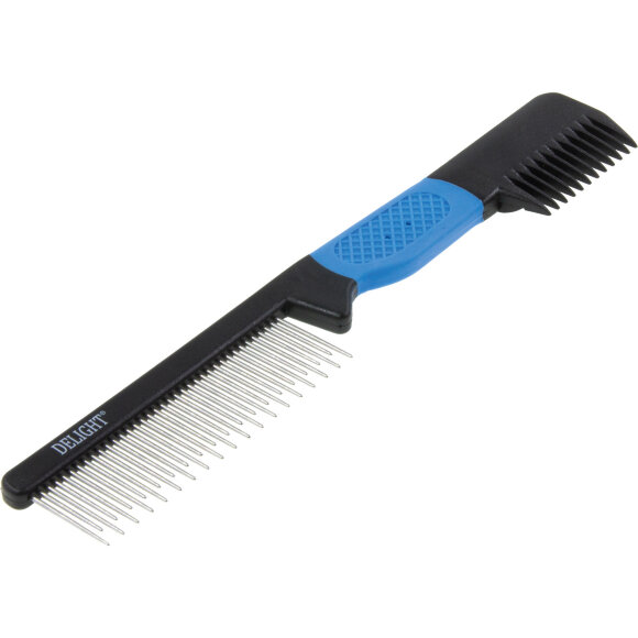 Расческа DeLight разнозубая комбинированная с триммингом с прорезиненной ручкой Расческа DeLight разнозубая комбинированная с триммингом с прорезиненной ручкой