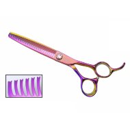 Ножницы филировочные KKO Comfort Line розовые, 6.5" 46 зубцов