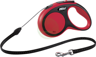Поводок-рулетка для собак Flexi New Comfort XS трос красный