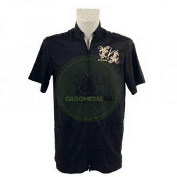 Рубашка на молнии с коротким рукавом Tikima Vico черная, размер L (снято с производства)