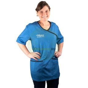 Рубашка с коротким рукавом Tikima Fiori синяя, размер 4XL