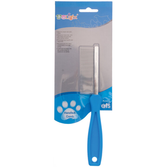 Расческа DeLight с пластиковой ручкой средняя, 37 зубьев