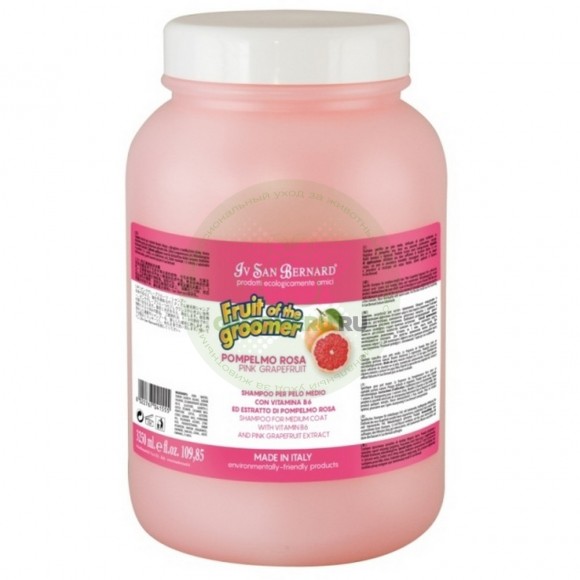 Шампунь ISB 'Розовый грейпфрут' с витаминами для средней шерсти, 3,25 л