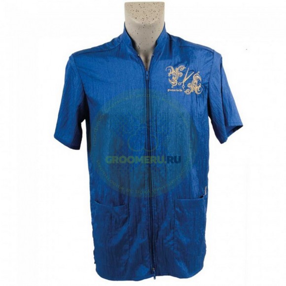 Рубашка на молнии с коротким рукавом Tikima Vico синяя, размер L