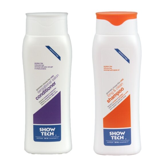 Набор Show Tech: шампунь для длинной шерсти и кондиционер, 2х300 мл Набор Show Tech: шампунь для длинной шерсти и кондиционер, 2х300 мл