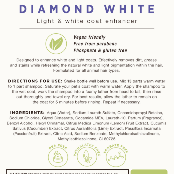 Шампунь Wahl Diamond White для светлой и белой шерсти, 5 л