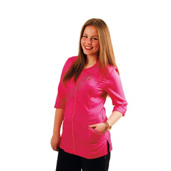 Рубашка на молнии с рукавом 3/4 Tikima Aleria розовая, размер M