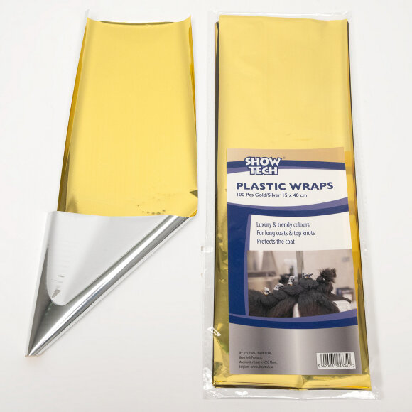 Пластиковая бумага Show Tech для папильоток 100 шт, золото/серебро Пластиковая бумага Show Tech для папильоток 100 шт, золото/серебро