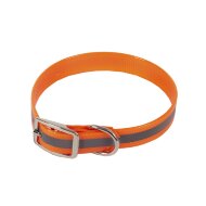Ошейник из биотана со светоотражающей полосой 39-51,5х2,5 см, оранжевый