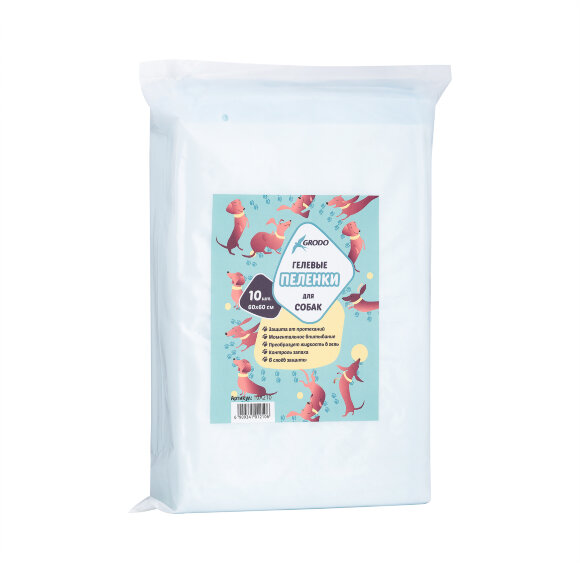 Набор гелевых пеленок GRODO для собак 60х60 см 3 видов по 10 шт.