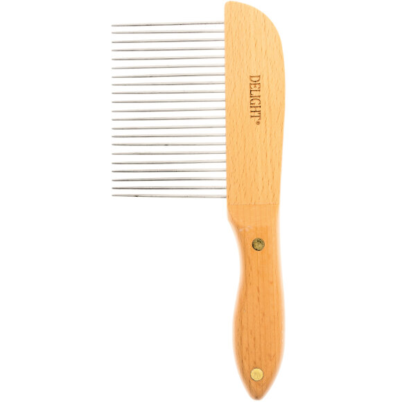 Расческа DeLight длиннозубая 6,5 см с толстой деревянной ручкой