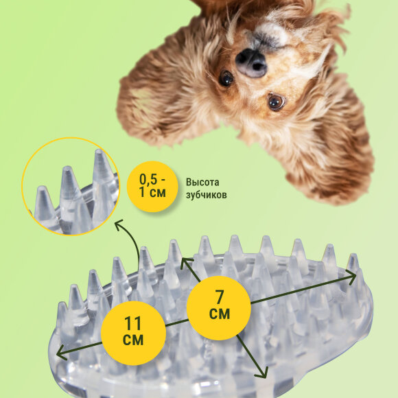 Силиконовая щетка Doggyman для удаления короткой шерсти, прозрачная Силиконовая щетка Doggyman для удаления короткой шерсти, прозрачная