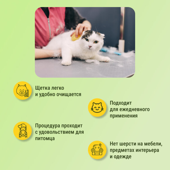 Силиконовая щетка Doggyman для удаления короткой шерсти, прозрачная Силиконовая щетка Doggyman для удаления короткой шерсти, прозрачная