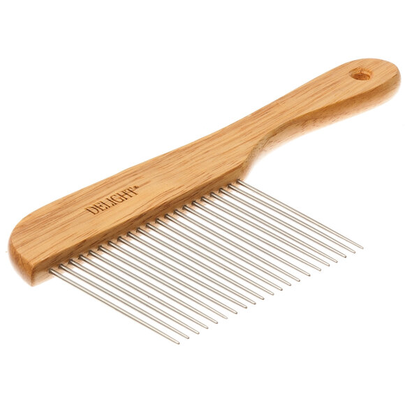 Расческа DeLight длиннозубая 6,5 см с деревянной ручкой