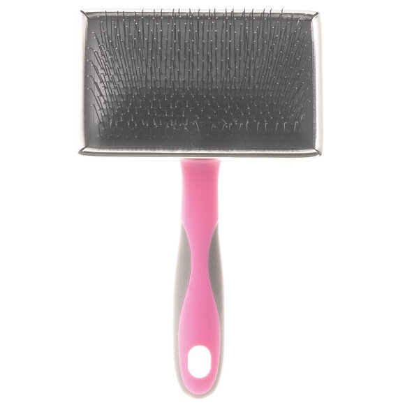 Пуходёрка DeLIGHT  металл. длиннозубый корд для пушистых животных, розовая