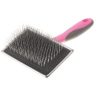 Пуходёрка DeLIGHT  металл. длиннозубый корд для пушистых животных, розовая