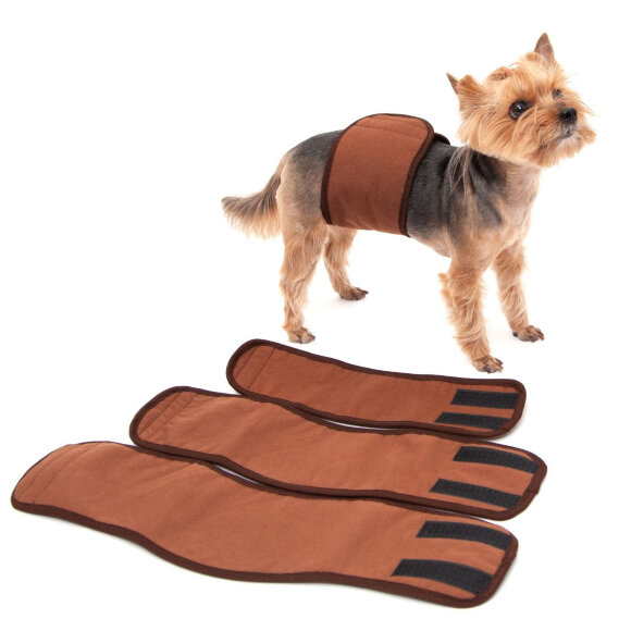 Пояс для кобелей многоразовый впитывающий OSSO Comfort, размер L (коричневый)