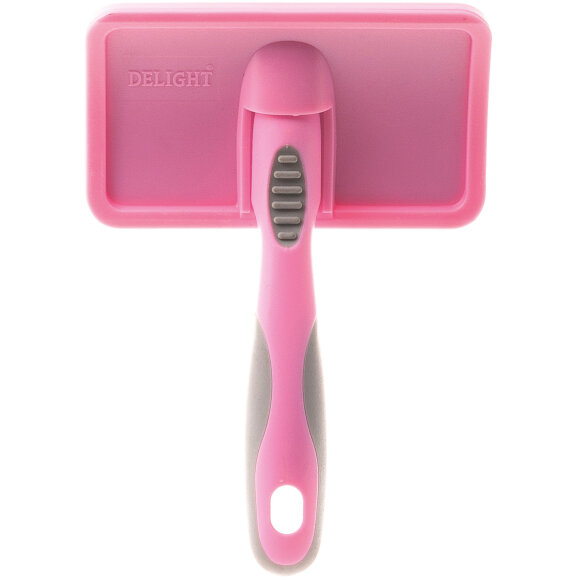 Пуходерка DeLight Pink пластиковая с каплей средняя