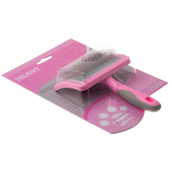 Пуходерка DeLight Pink пластиковая с каплей средняя