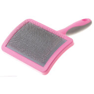 Пуходерка DeLight Pink пластиковая с мягким кордом, большая