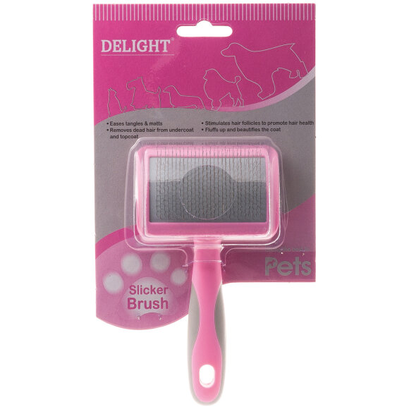 Пуходерка DeLight Pink пластиковая с мягким кордом, малая