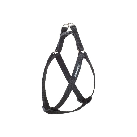 Шлейка регулируемая AmiPlay Basic M 30-55/1,5 см, черная