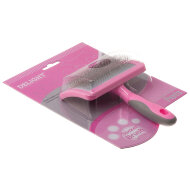 Пуходерка DeLight Pink пластиковая с мягким кордом, средняя