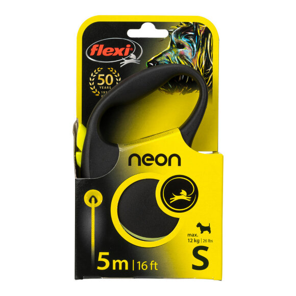 Поводок-рулетка Flexi Fun Neon S трос 5 м 12 кг