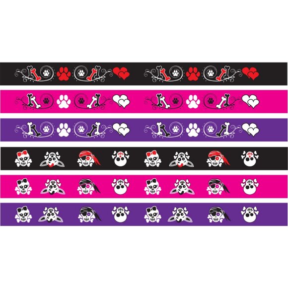 Петля Show Tech 16 мм для удержания собаки, фиолетовая с черепом