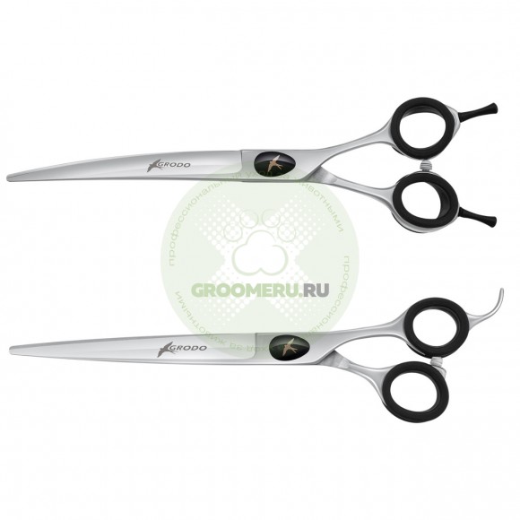 Набор: Ножницы GRODO Silk Slice прямые и изогнутые 7.5"