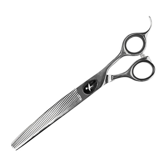 Ножницы GRODO изогнутые филировочные с большим черным винтом 7" 56T