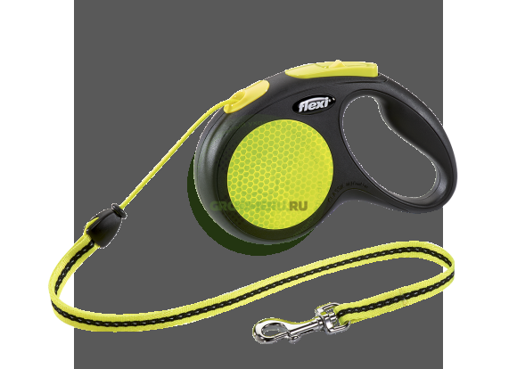Поводок-рулетка для собак Flexi New Neon M трос, цвет желтый