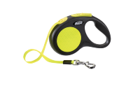 Поводок-рулетка для собак Flexi New Neon S ремень, желтый
