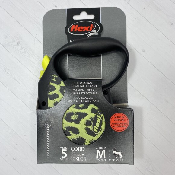 Поводок-рулетка для собак Flexi Safari Leopard M, желтый