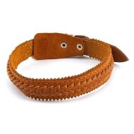 Ошейник ZooMaster плетеный 25мм х 50см, светло-коричневый
