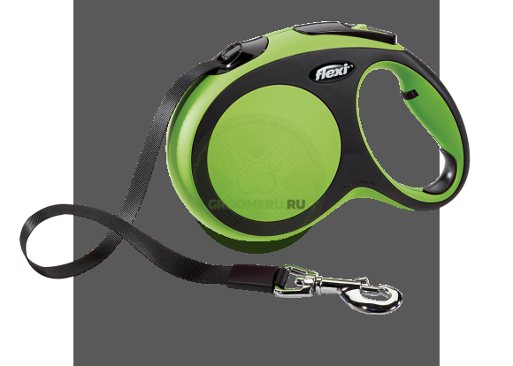 Поводок-рулетка для собак Flexi New Comfort L 5 м ремень зеленый (снято с производства)