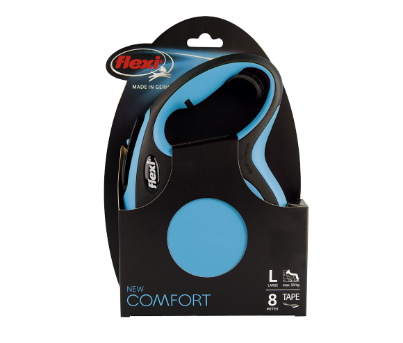 Поводок-рулетка для собак Flexi New Comfort L 8 м ремень синий