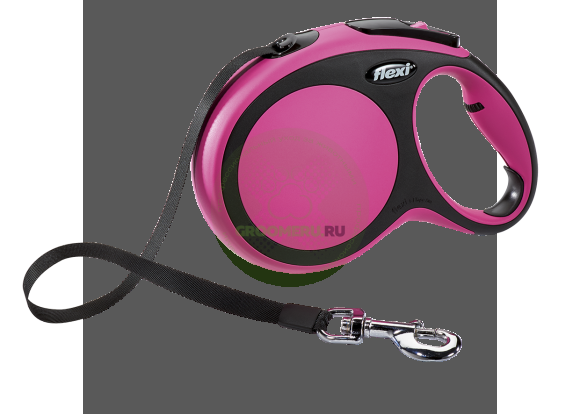 Поводок-рулетка для собак Flexi New Comfort L 8 м ремень розовый (снято с производства)