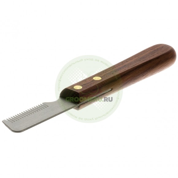 Нож для тримминга Hello Pet с деревянной ручкой, 19 длинных зубьев