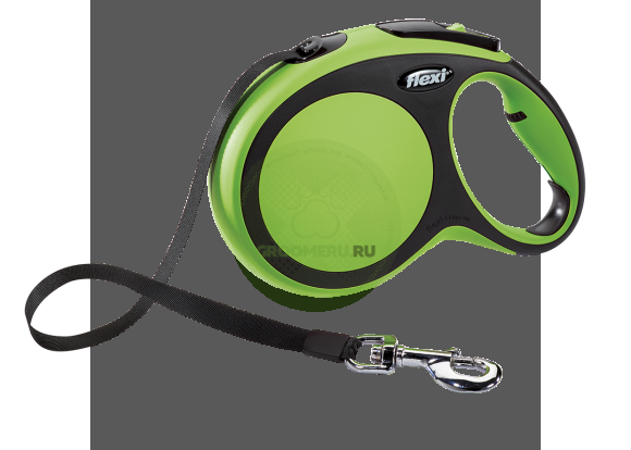 Поводок-рулетка для собак Flexi New Comfort L 8 м ремень зеленый (снято с производства)